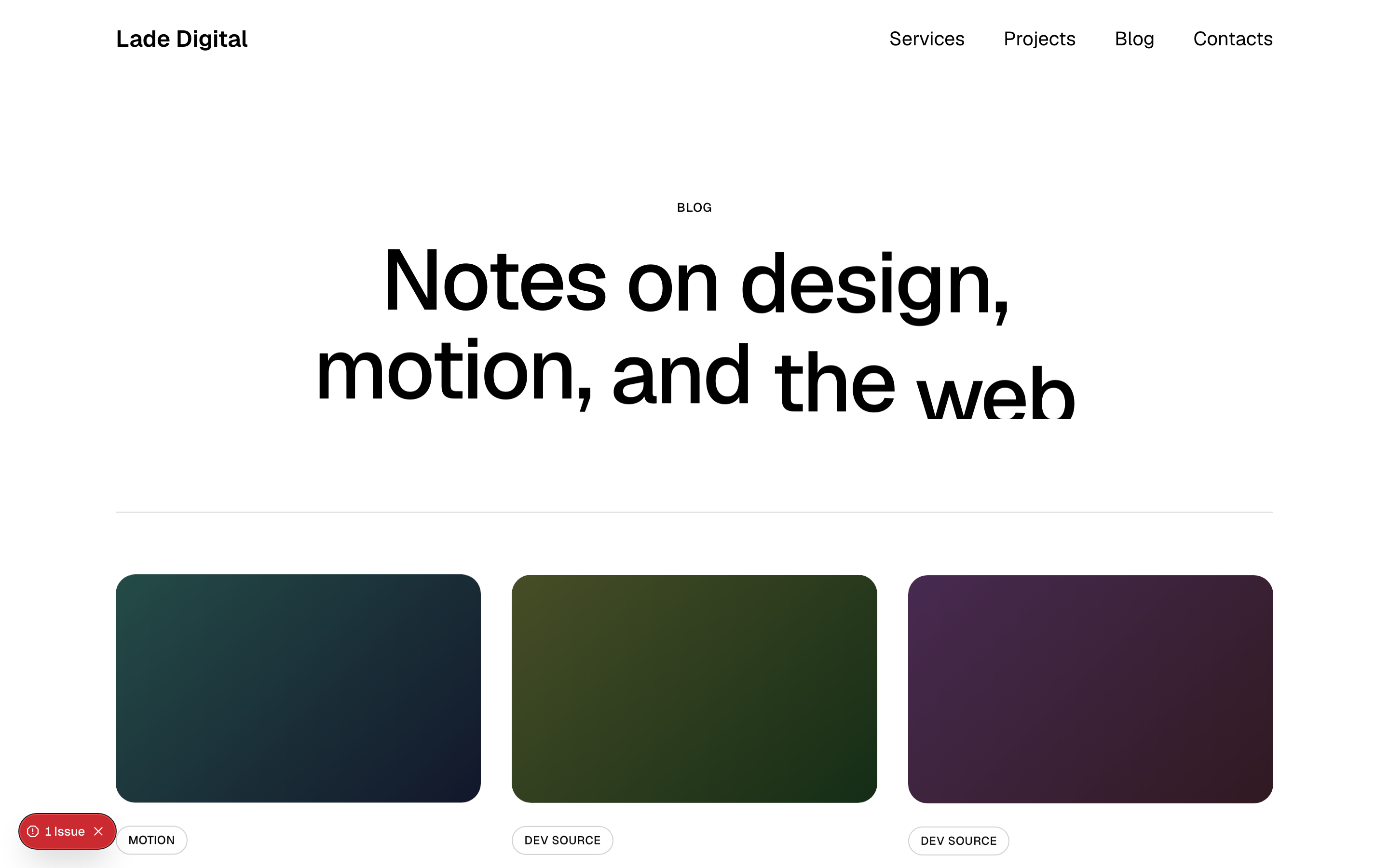 headings revealing word by word and blocks lifting into view on scroll